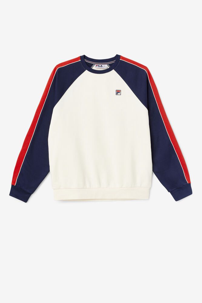 Fila Nestor Crew Sweatshirt White - Mens - 17329AXOU